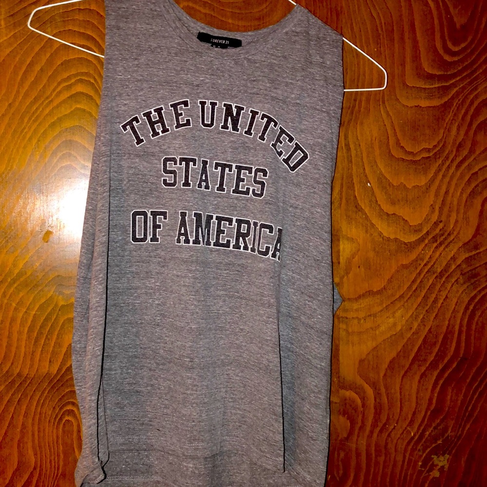 Gray workout top with open sides , Medium